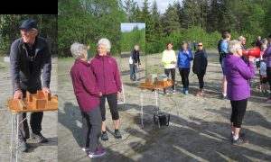 Jarle venter på klokka.. Liv og Rigmor i ivring diskusjon Torill roper opp nuller fra sist løp Bård følger med.. og venter på starten skal gå-----2016-05-24 null-løp 24 mai 2016 Bergermoen